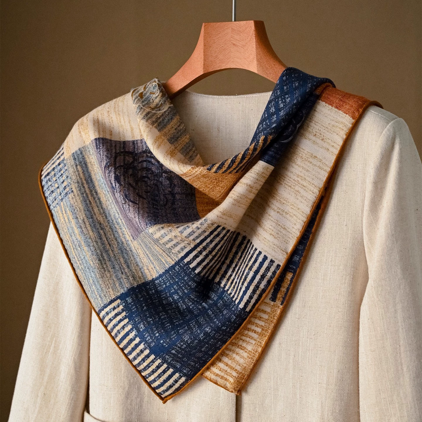 Silk Wool Paisley Square Scarf 65cm view 2