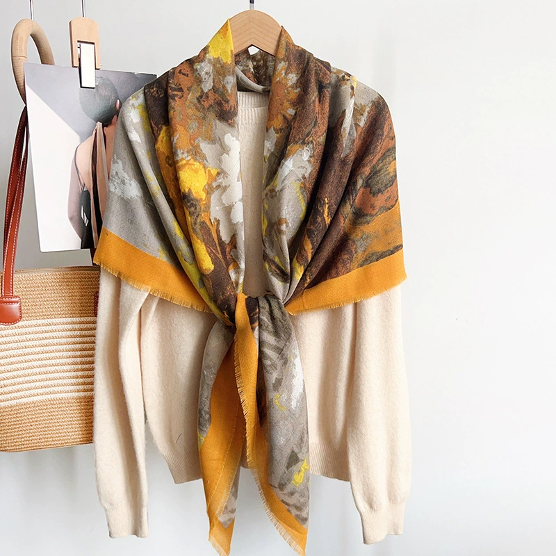Cotton Linen Printed Wrap Shawl view 2