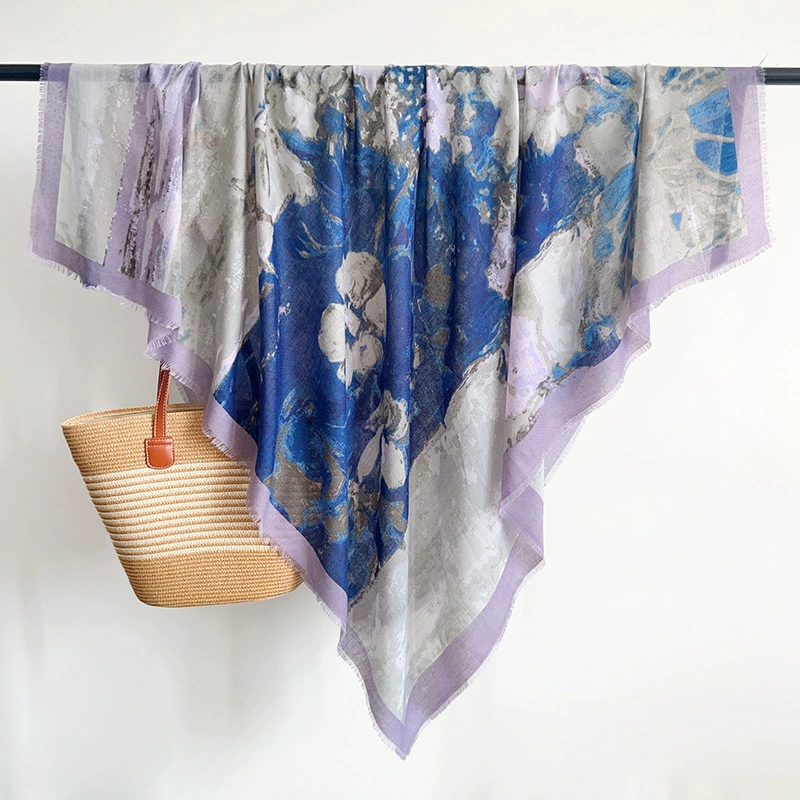 Cotton Linen Printed Wrap Shawl view 3