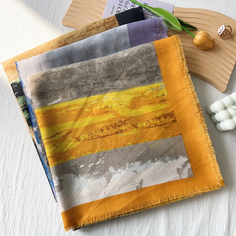 Cotton Linen Printed Wrap Shawl view 4