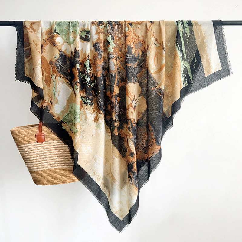 Cotton Linen Printed Wrap Shawl view 6