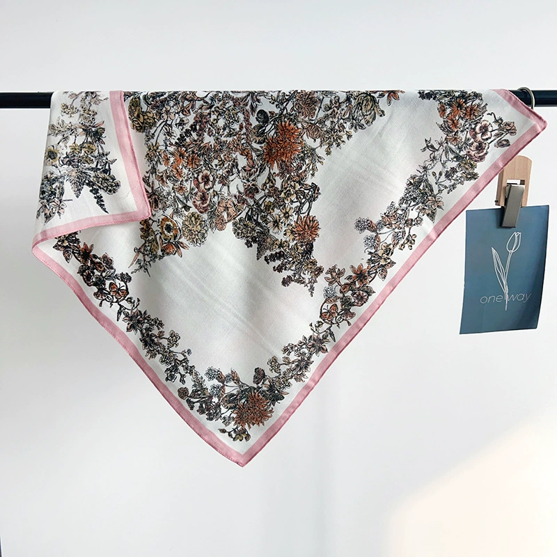 Star Print Polyester Square Scarf