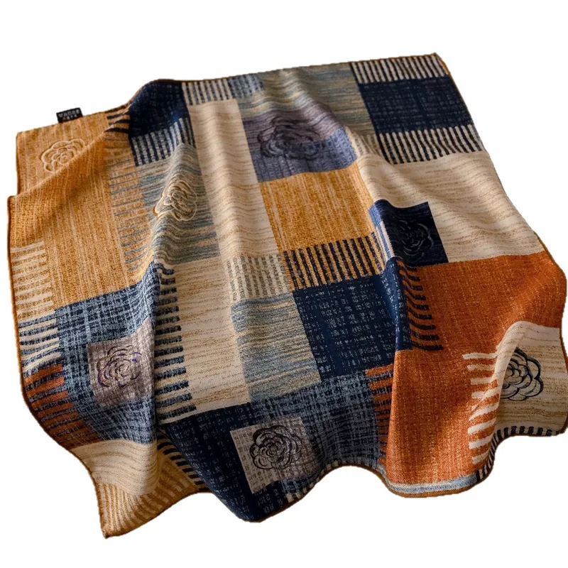 Silk Wool Camellia Square Scarf