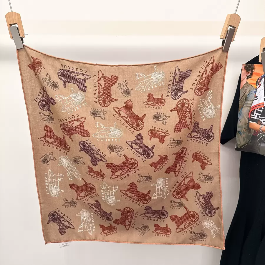 Silk Wool Camellia Square Scarf view 10