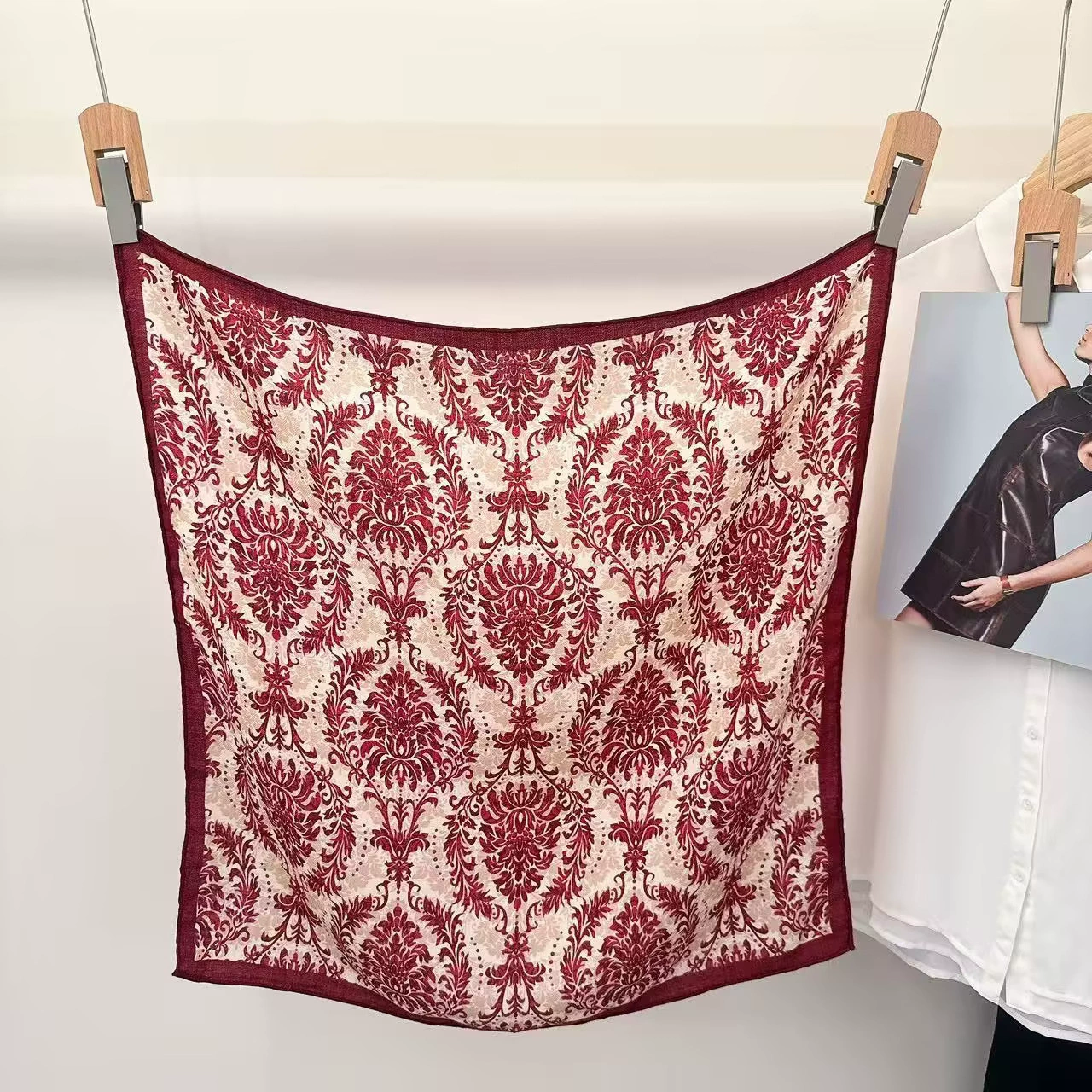 Silk Wool Small Square Scarf view 8