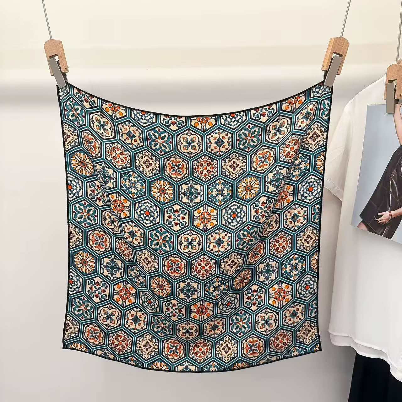 Silk Wool Small Square Scarf view 11