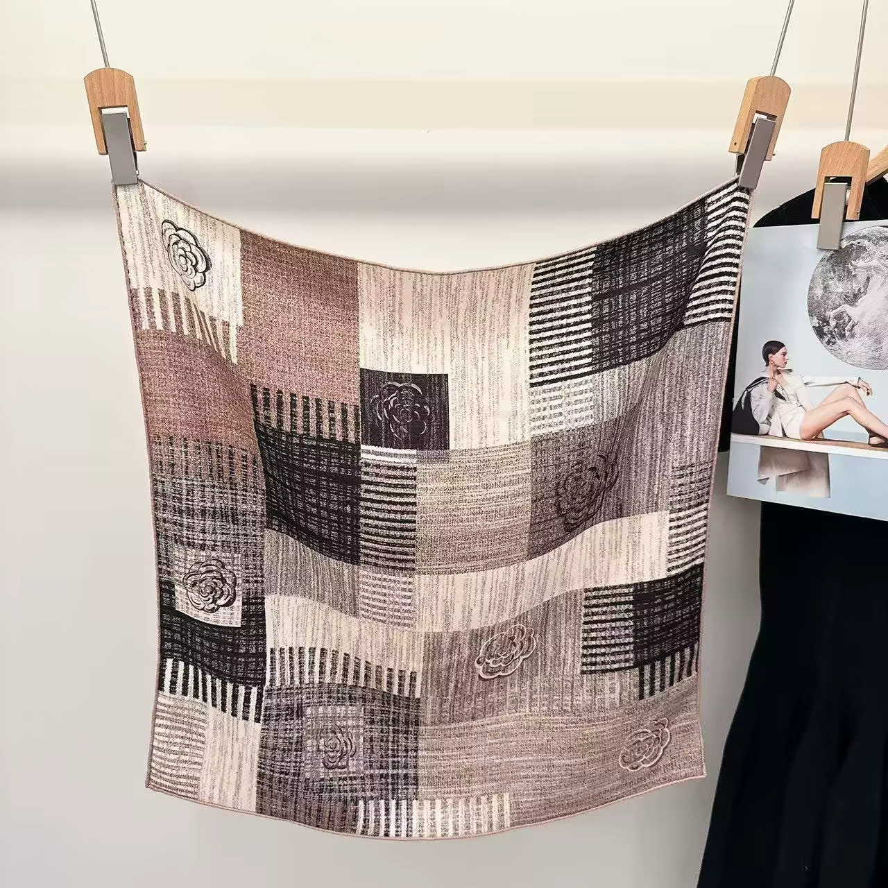 Silk Wool Small Square Scarf view 12