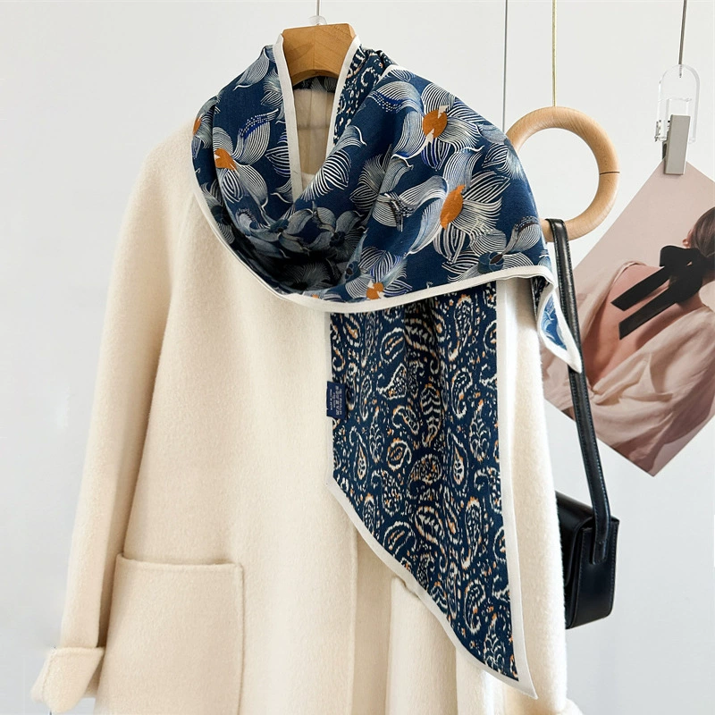 Silk Wool Plaid Twilly Scarf view 2