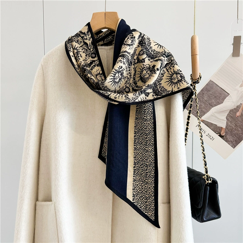 Silk Wool Plaid Twilly Scarf view 4