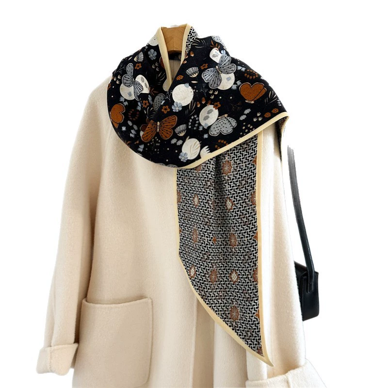 Silk Wool Plaid Twilly Scarf view 5