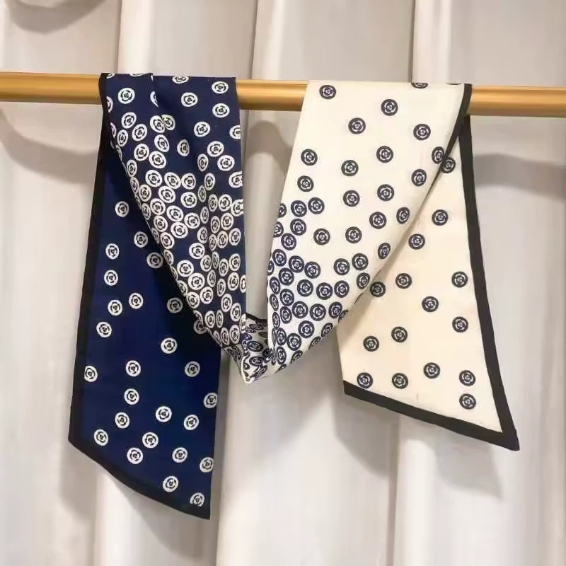 Silk Wool Plaid Twilly Scarf view 12