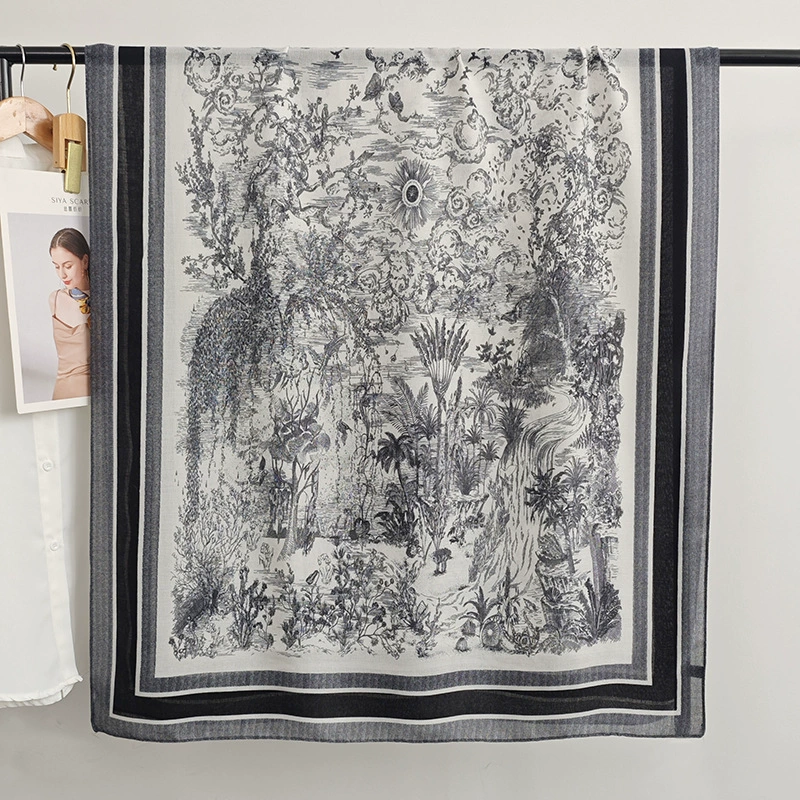 Blue Porcelain Print Shawl view 2