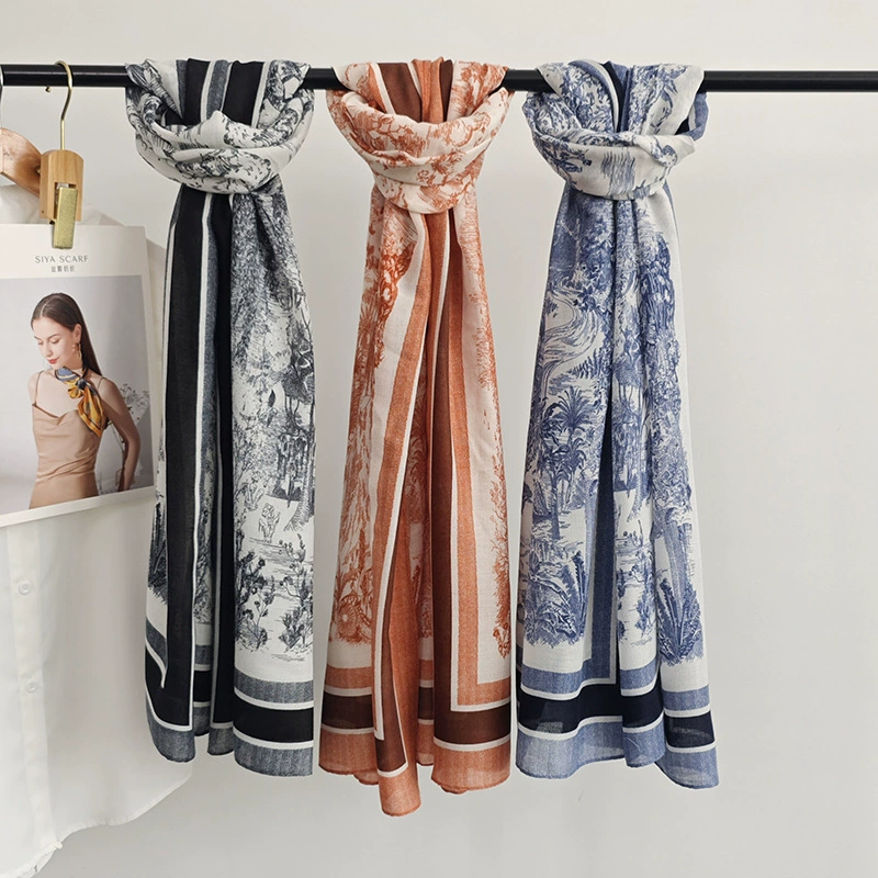 Blue Porcelain Print Shawl view 4