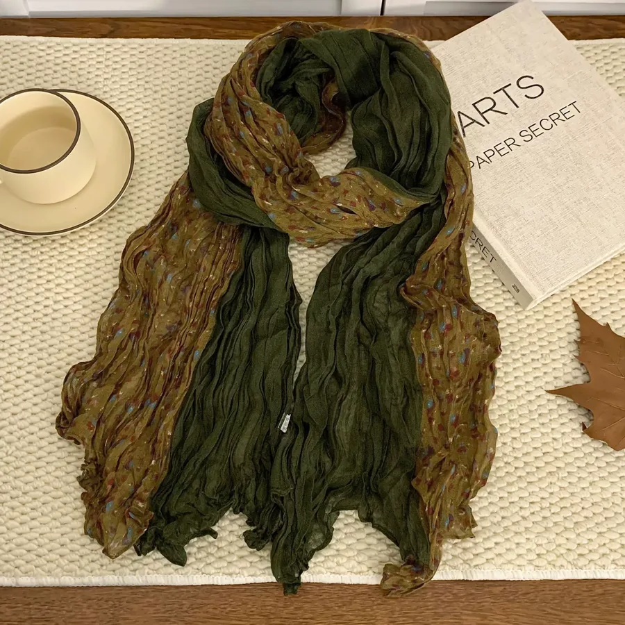 Linen Cotton Scarf Wrap view 8