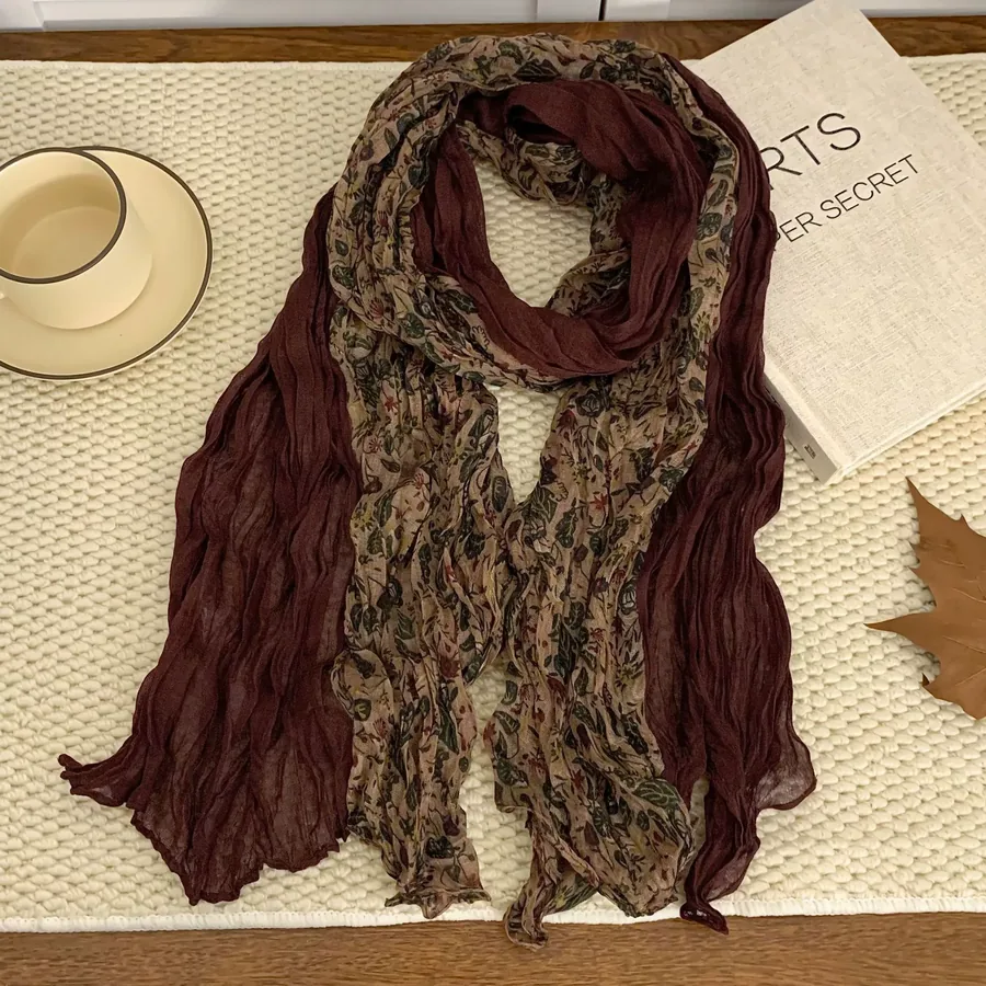 Linen Cotton Scarf Wrap view 9