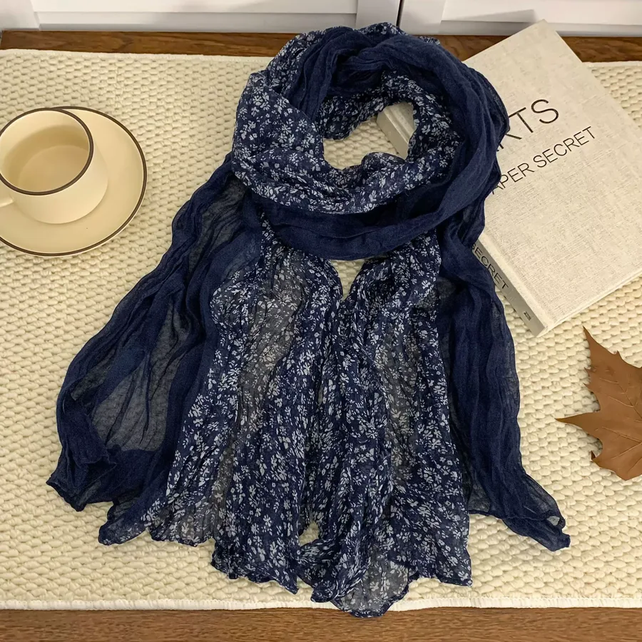 Linen Cotton Scarf Wrap view 10