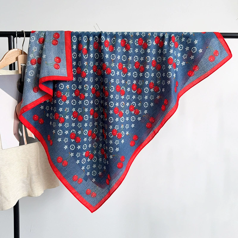 Cherry Print Square Scarf