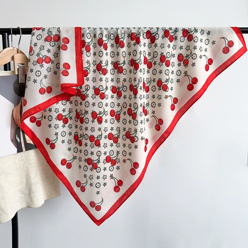 Cherry Print Square Scarf view 2