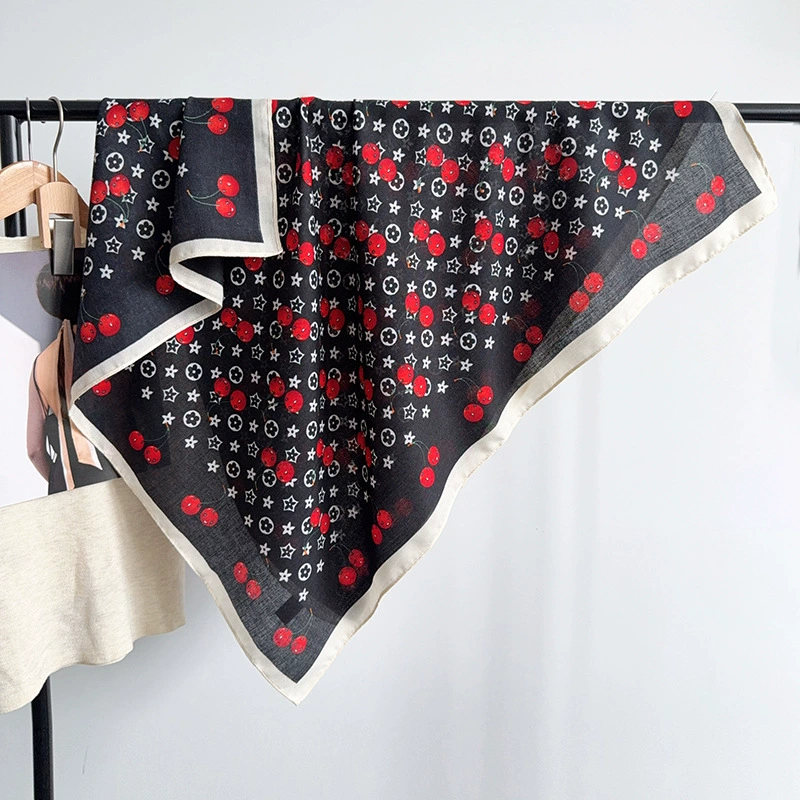 Cherry Print Square Scarf view 6
