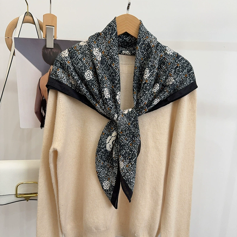 Camellia Print Square Scarf
