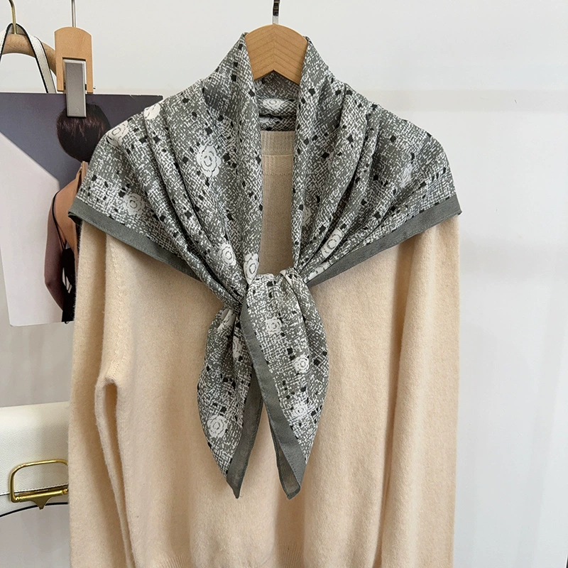Camellia Print Square Scarf view 2