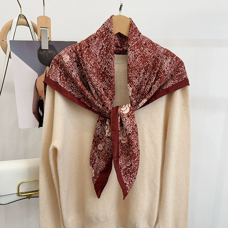 Camellia Print Square Scarf view 3