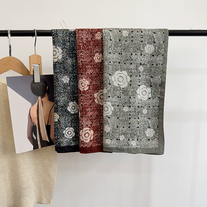 Camellia Print Square Scarf view 4