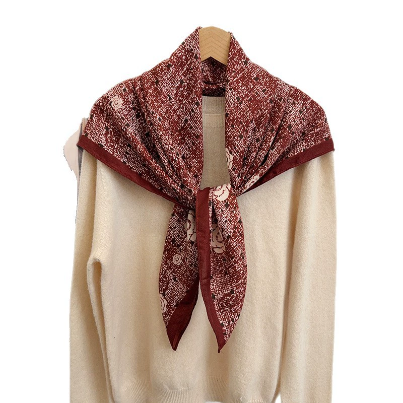 Camellia Print Square Scarf view 5