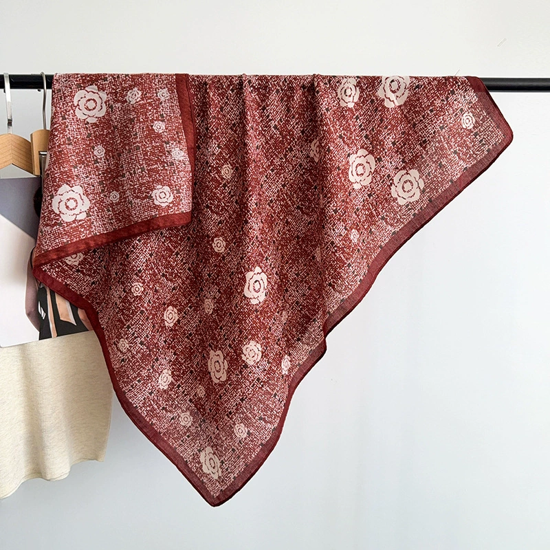 Camellia Print Square Scarf view 7
