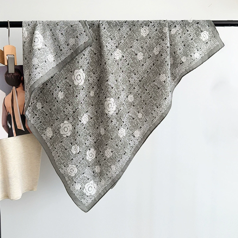 Camellia Print Square Scarf view 8