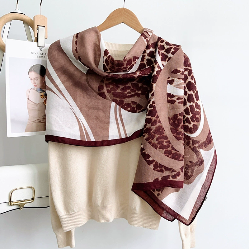 Floral Leopard Print Shawl view 3