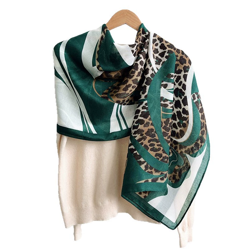 Floral Leopard Print Shawl view 5