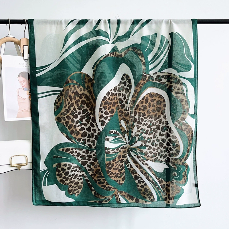 Floral Leopard Print Shawl view 6