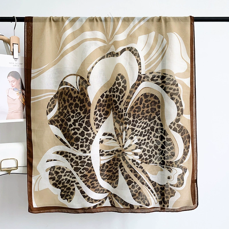 Floral Leopard Print Shawl view 7