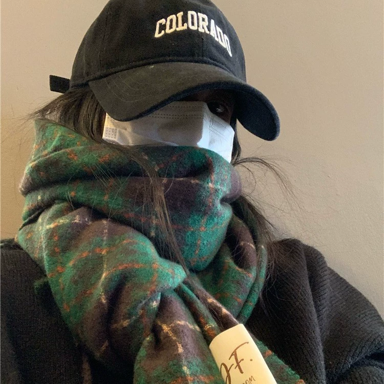Faux Cashmere Plaid Scarf
