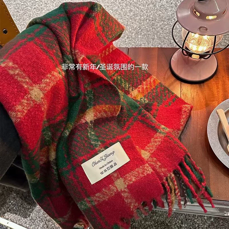 Faux Cashmere Plaid Scarf view 6