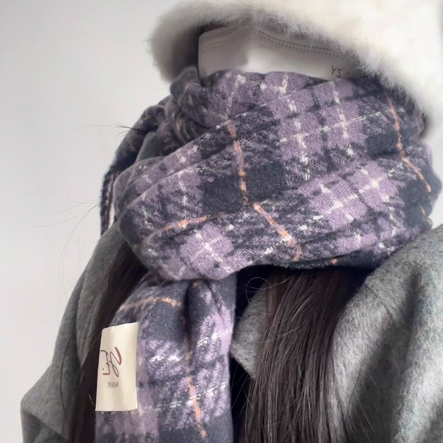 Faux Cashmere Plaid Scarf view 7