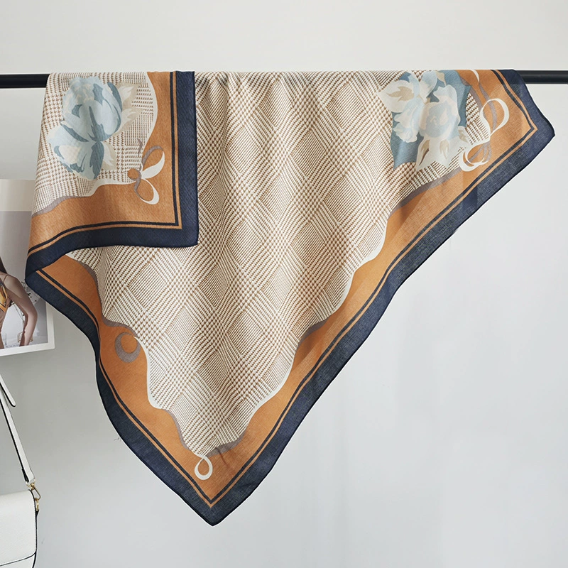 Velvet Print Square Scarf