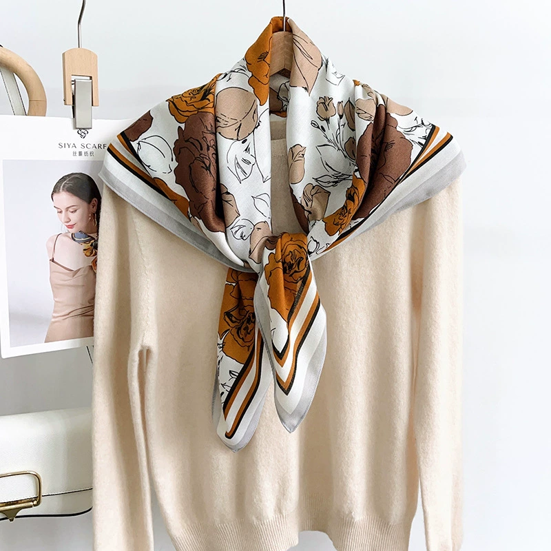 Rose Print Square Scarf view 2