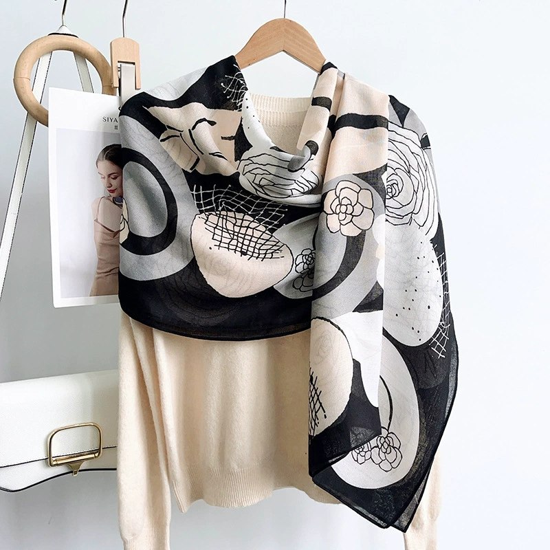 Camellia Print Shawl Wrap view 3