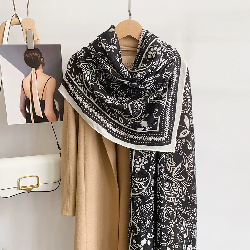 Paisley Print Shawl Wrap