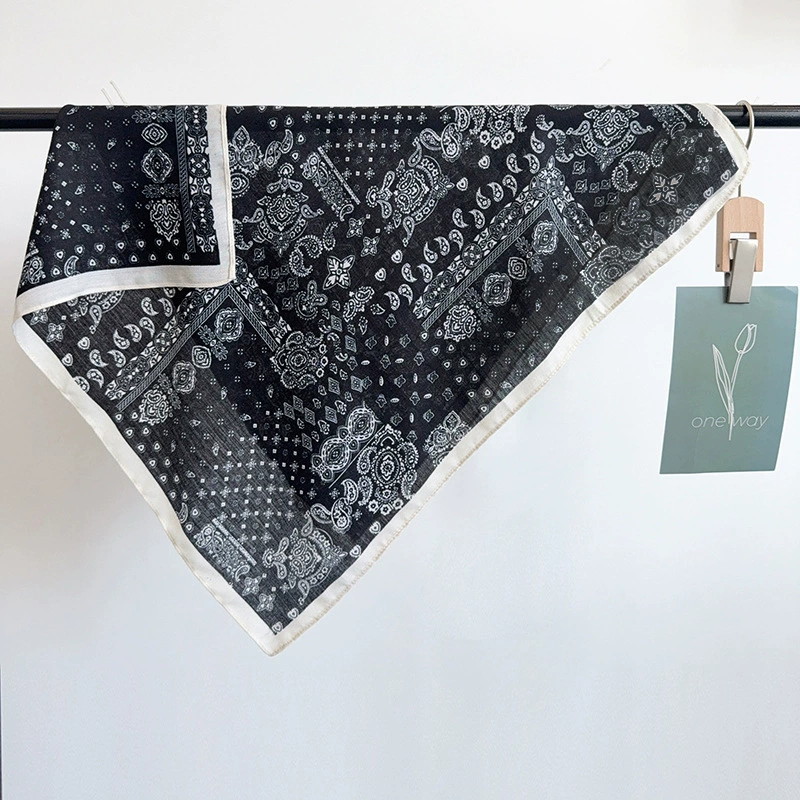 Cotton Linen Small Square Scarf view 7