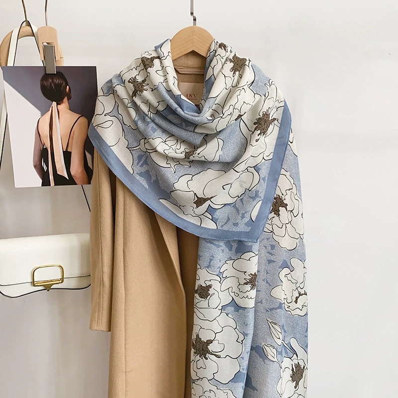 Rose Print Shawl Wrap