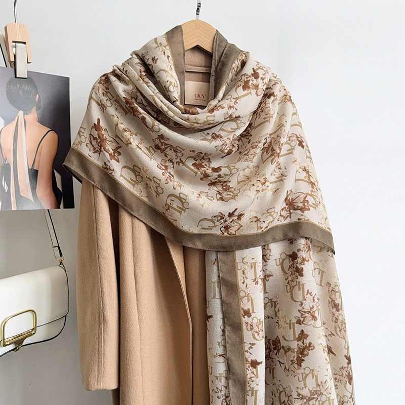 Letter Print Shawl Wrap