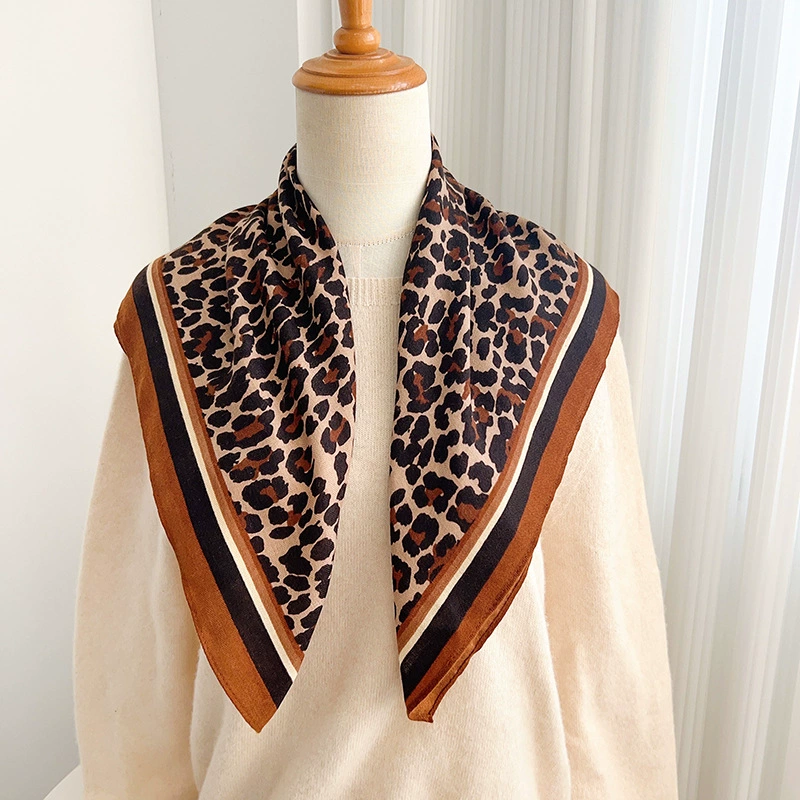 Leopard Print Small Square Scarf