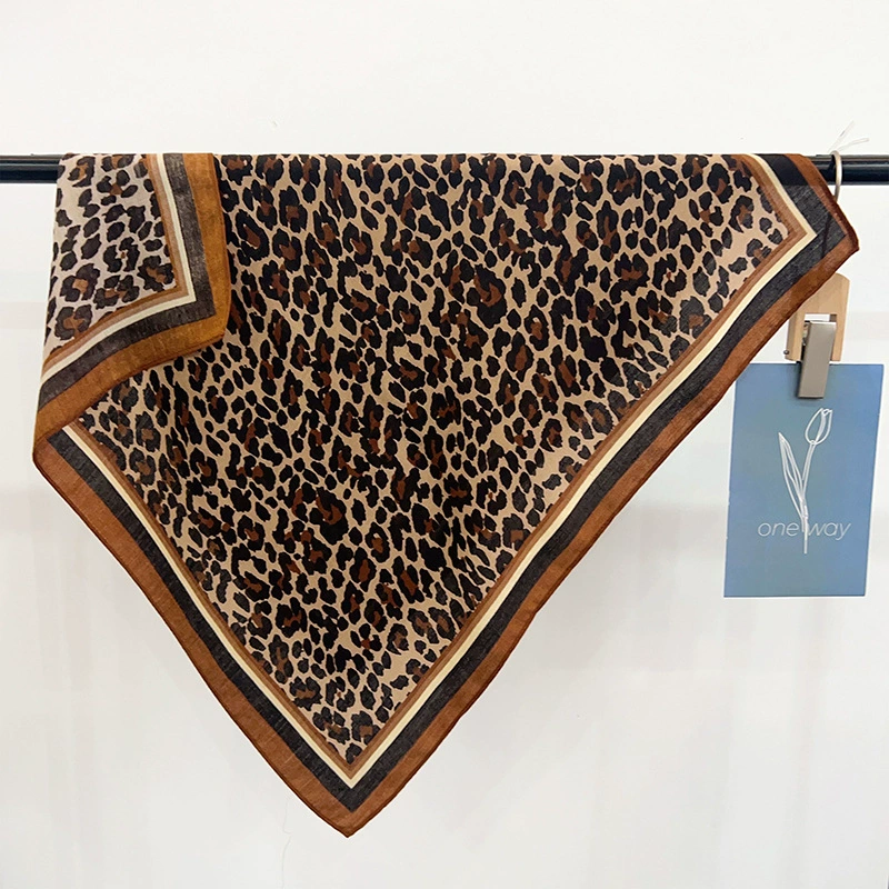 Leopard Print Small Square Scarf view 2