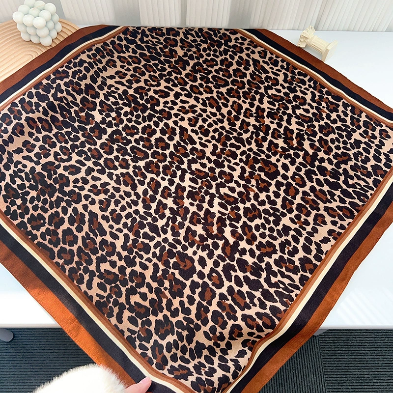 Leopard Print Small Square Scarf view 6
