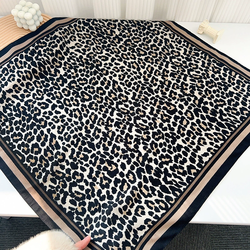 Leopard Print Small Square Scarf view 7