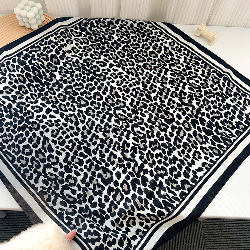 Leopard Print Small Square Scarf view 8