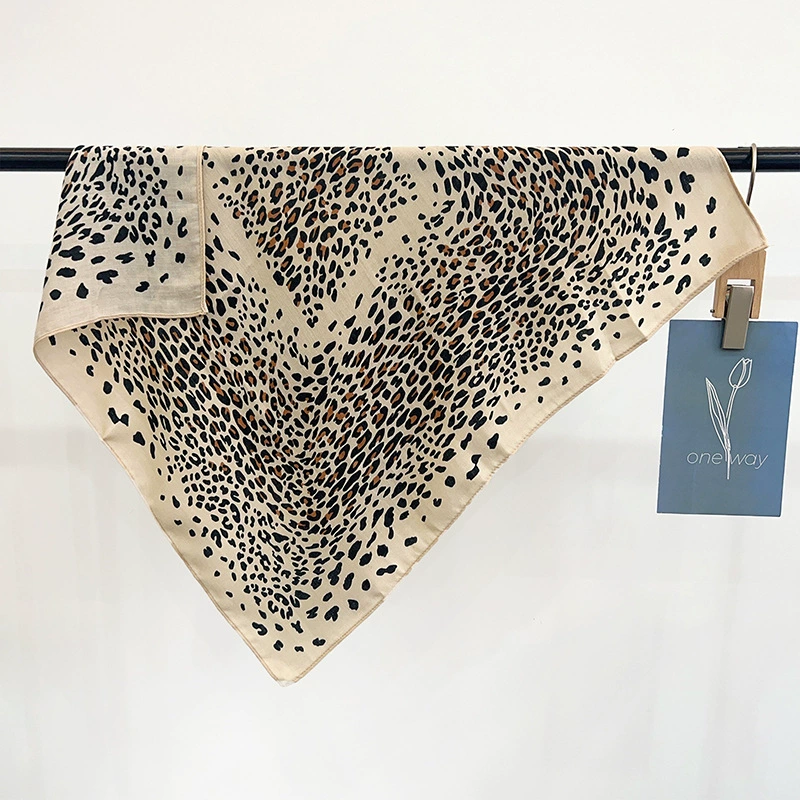 Leopard Print Small Square Scarf